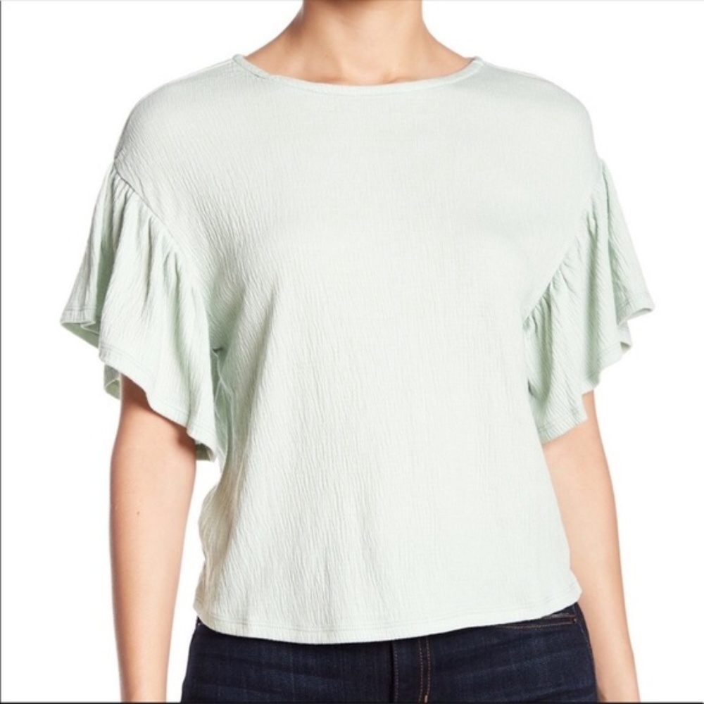 🌸Ten Sixty Sherman Ruffle Sleeve Textured Tee